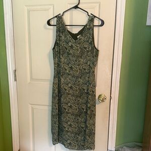 Kathie Lee Collection Green Paisley Midi Dress